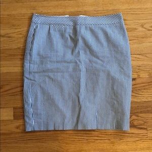 Seersucker pencil skirt